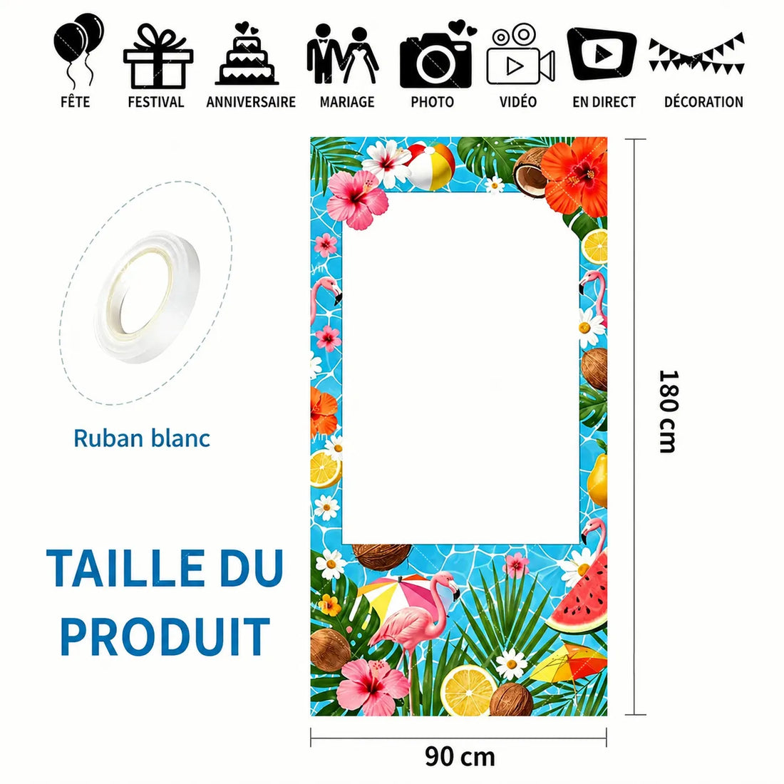 Cadre Photobooth Tropical Festif