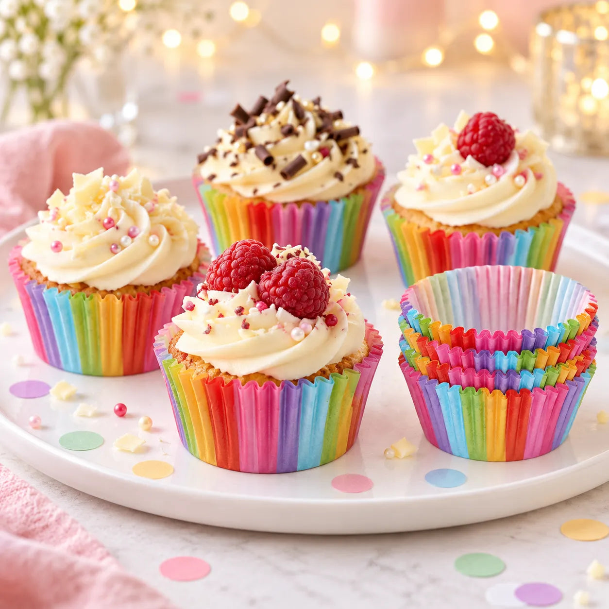 Caissette à Cupcake Arc-en-ciel magique