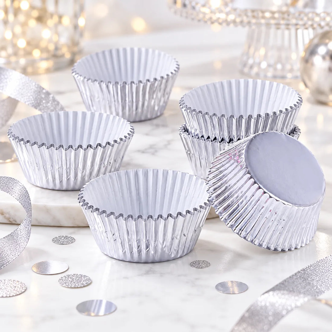 Caissette à Cupcake Argentée élégante