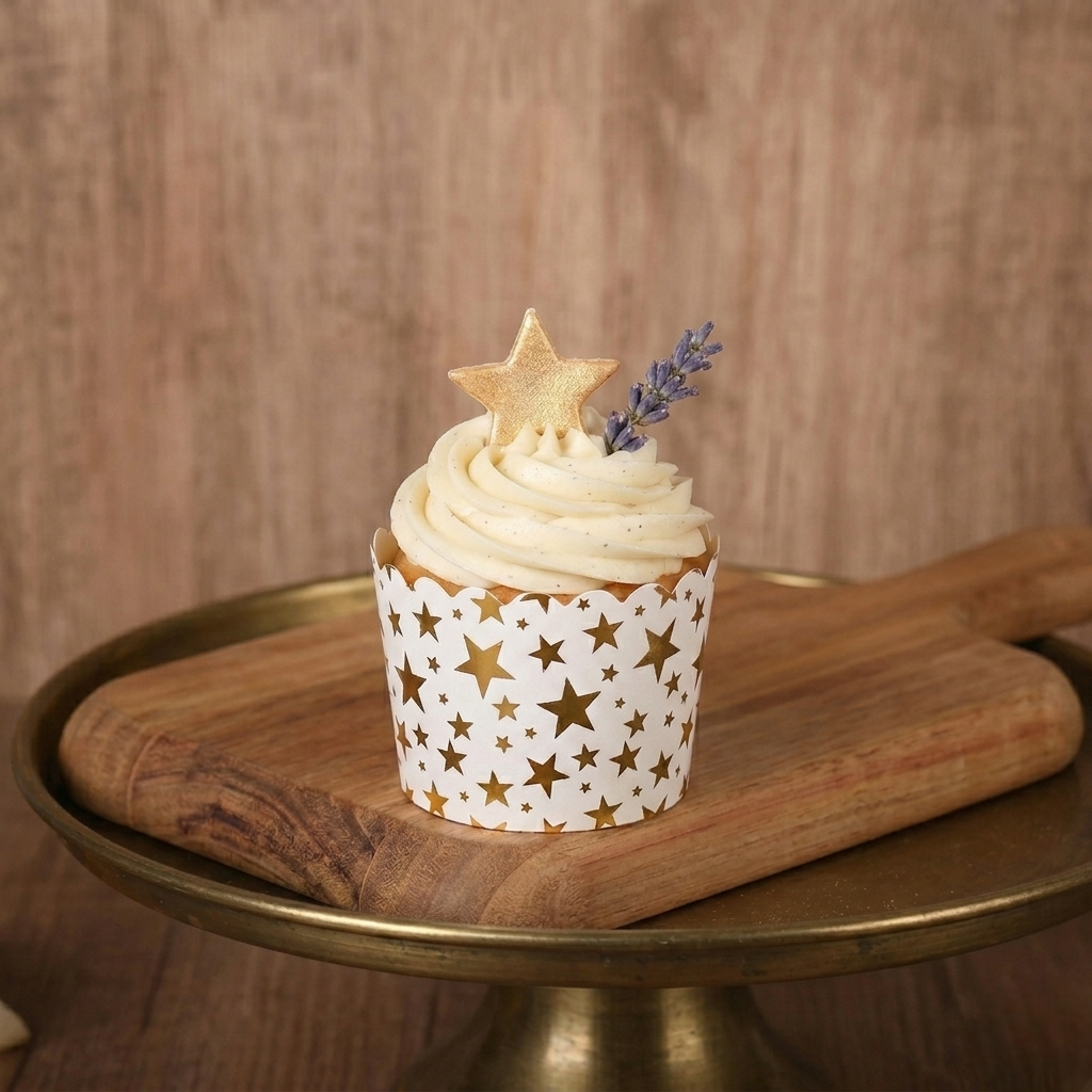Caissette Cupcake Blanc Etoilé