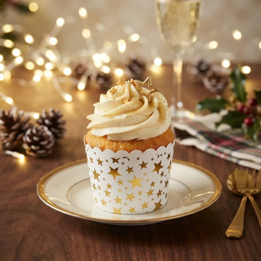 Caissette Cupcake Blanc Etoilé Unique