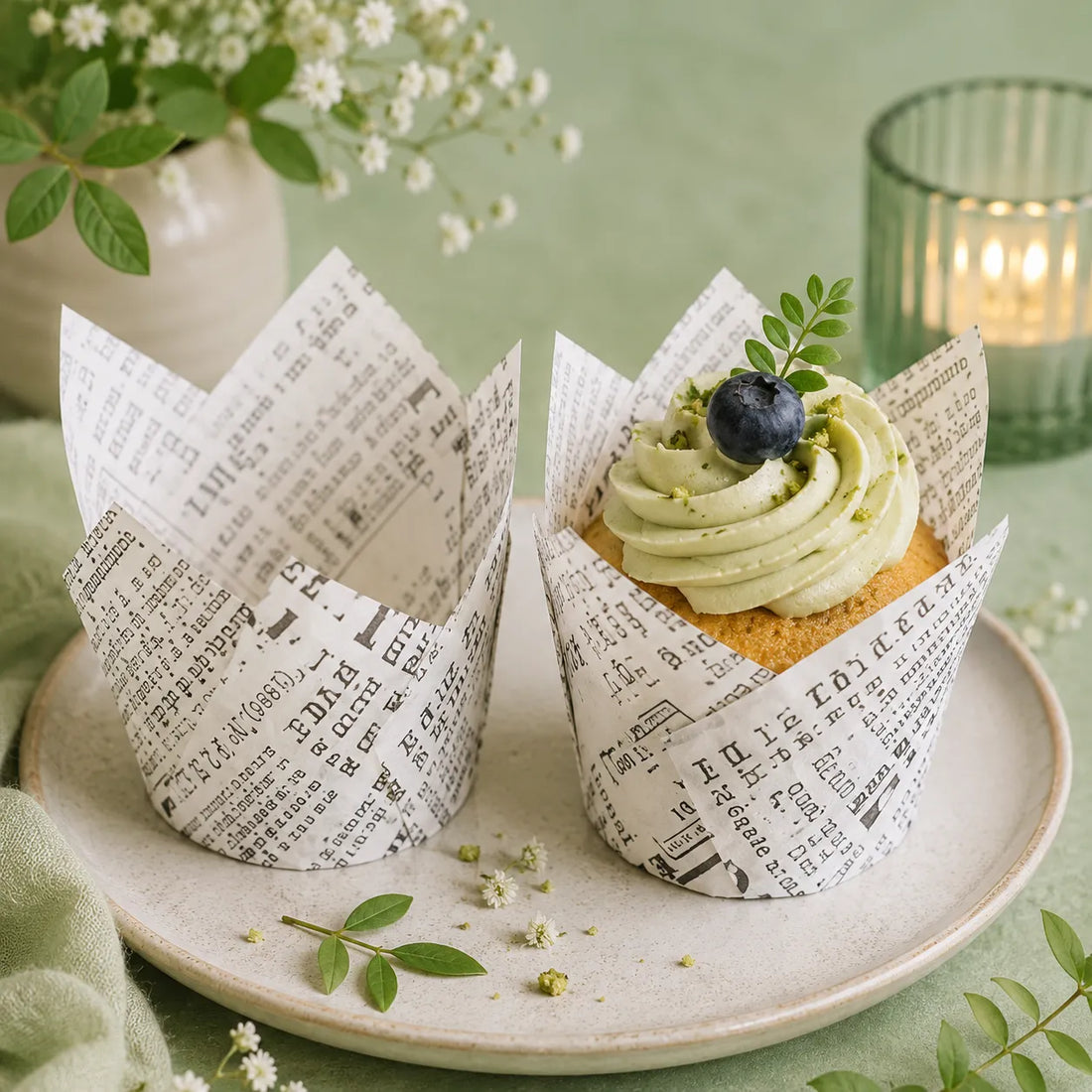 Caissette Cupcake Blanc Journal authentique