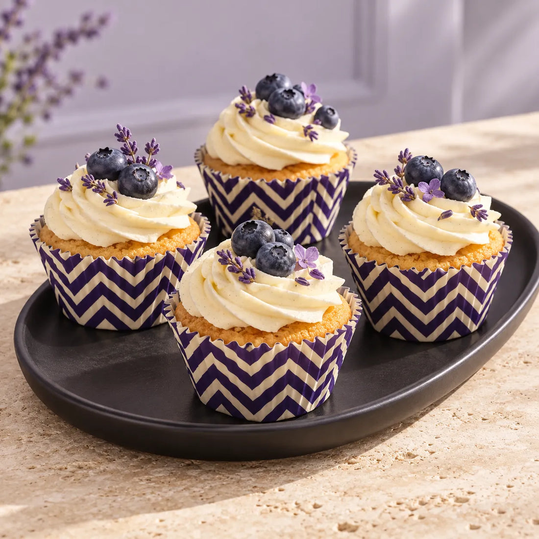 Caissette Cupcake Bleue en Papier Résistant