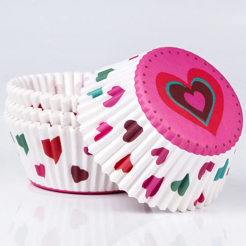 Caissette Cupcake à Cœurs Colorés Glamour