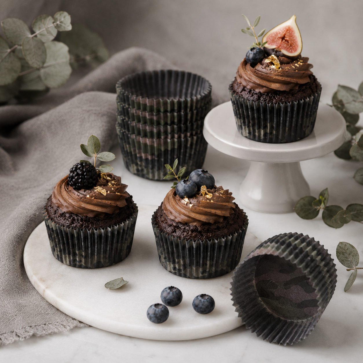 Caissette Cupcake Camouflage Sobre