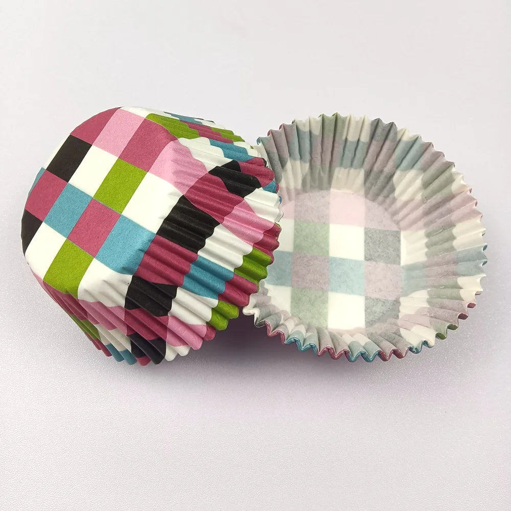 Caissette à Cupcake Carreaux Colorés originale