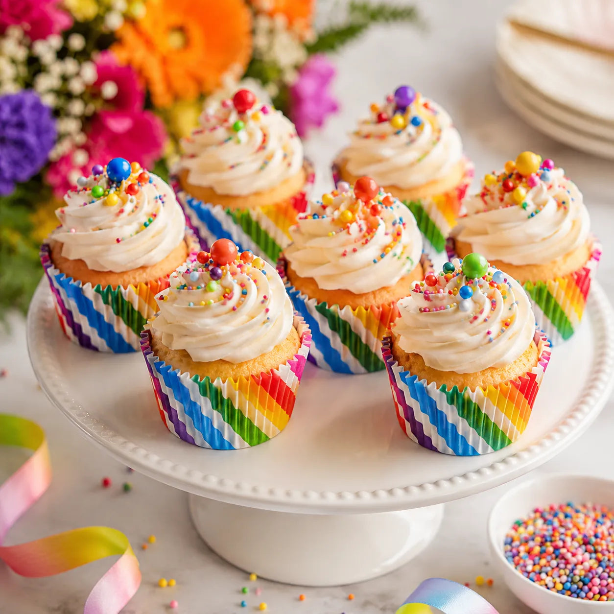 Caissette à Cupcake Colorée En Papier chic