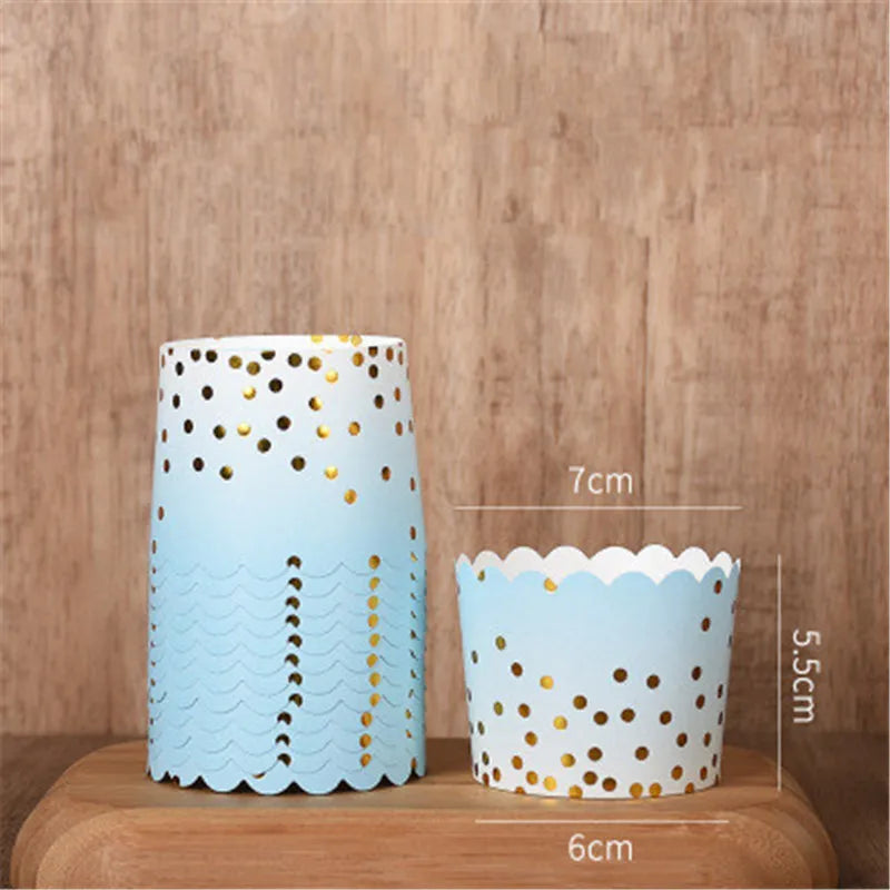 Caissette Cupcake Dégradé Bleu à Pois luxe