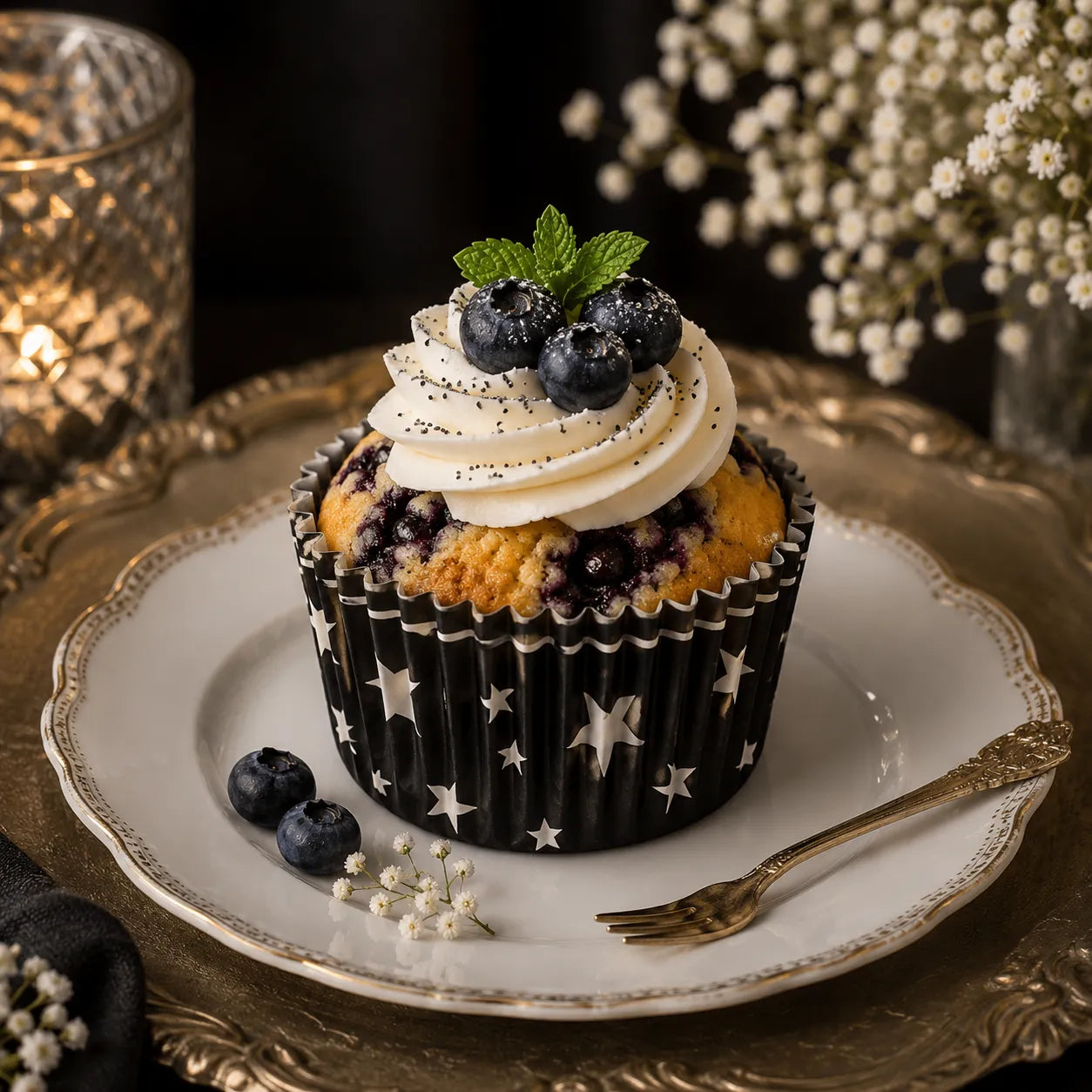 Caissette à Cupcake à Etoiles Minimaliste