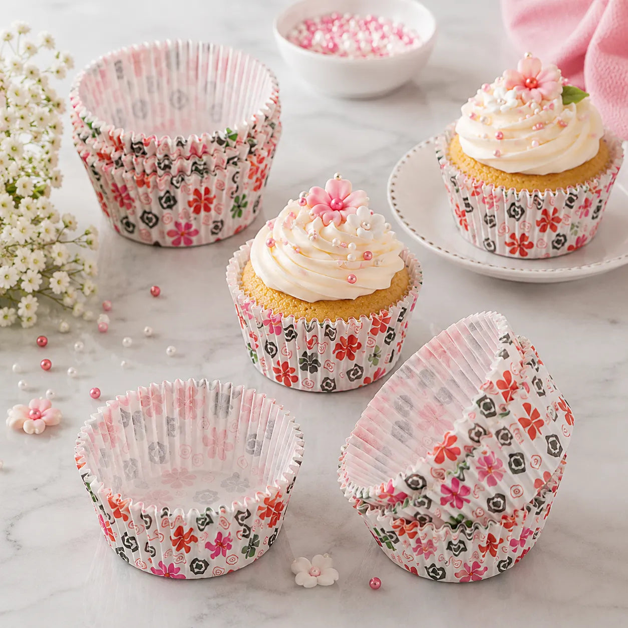 Caissette Cupcake Fleurie printanière