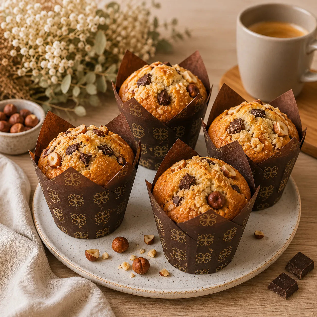 Caissette Cupcake Marron Raffiné 