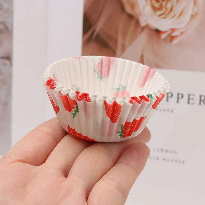 Caissette Cupcake Motif Fraise
