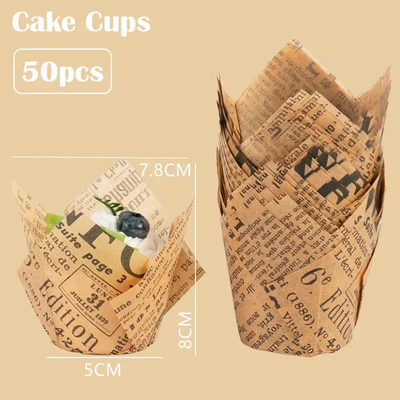 Caissette Cupcake Motif Journal rétro