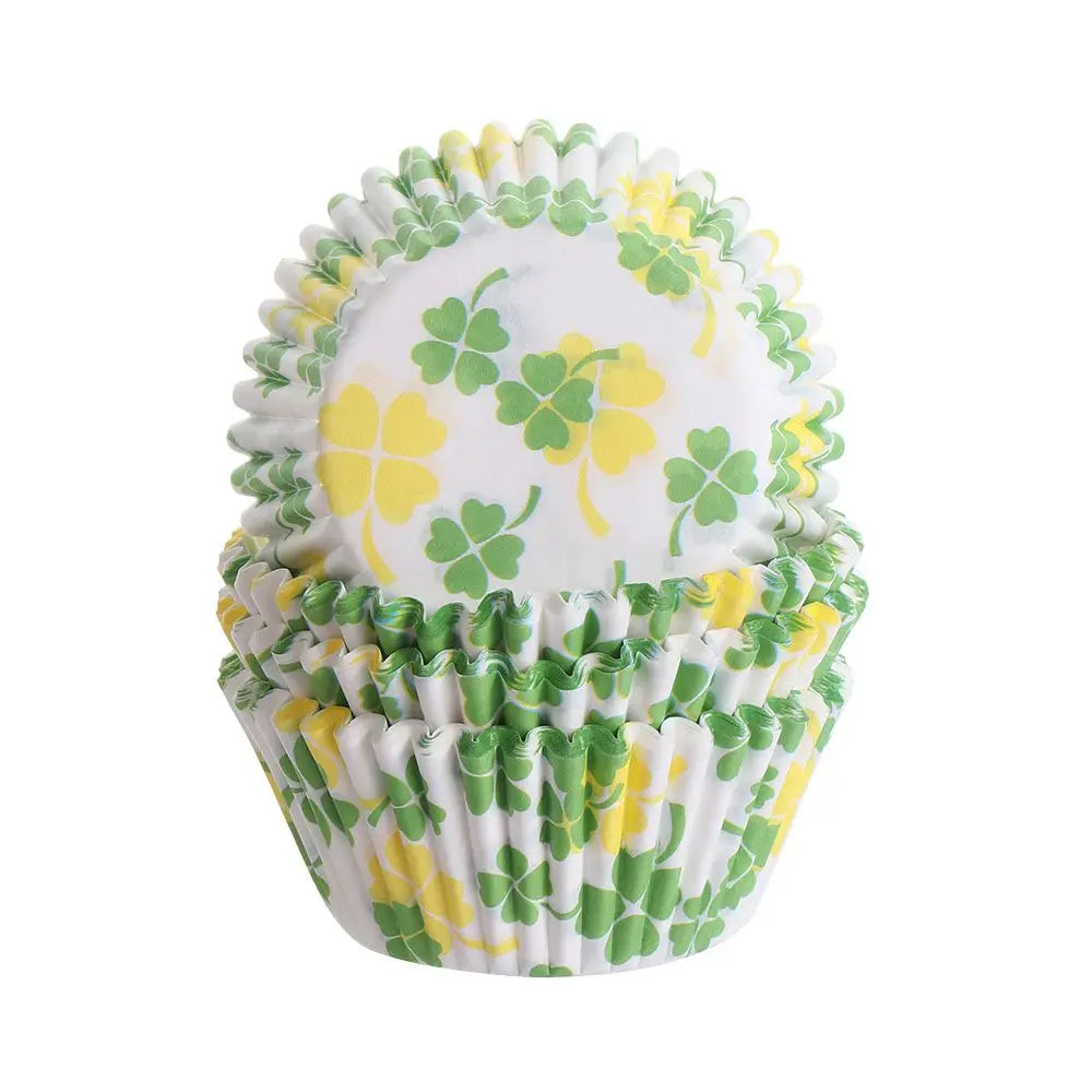 Caissette Cupcake Motif Trèfle Naturel