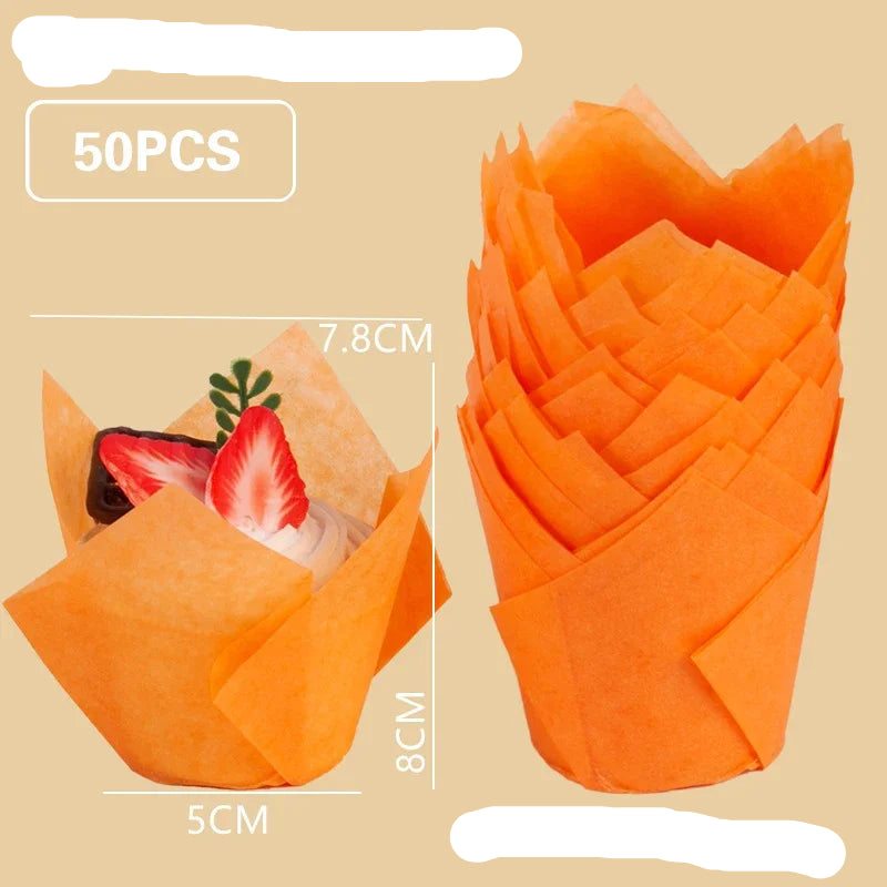 Caissette Cupcake Orange Vif lumineuse