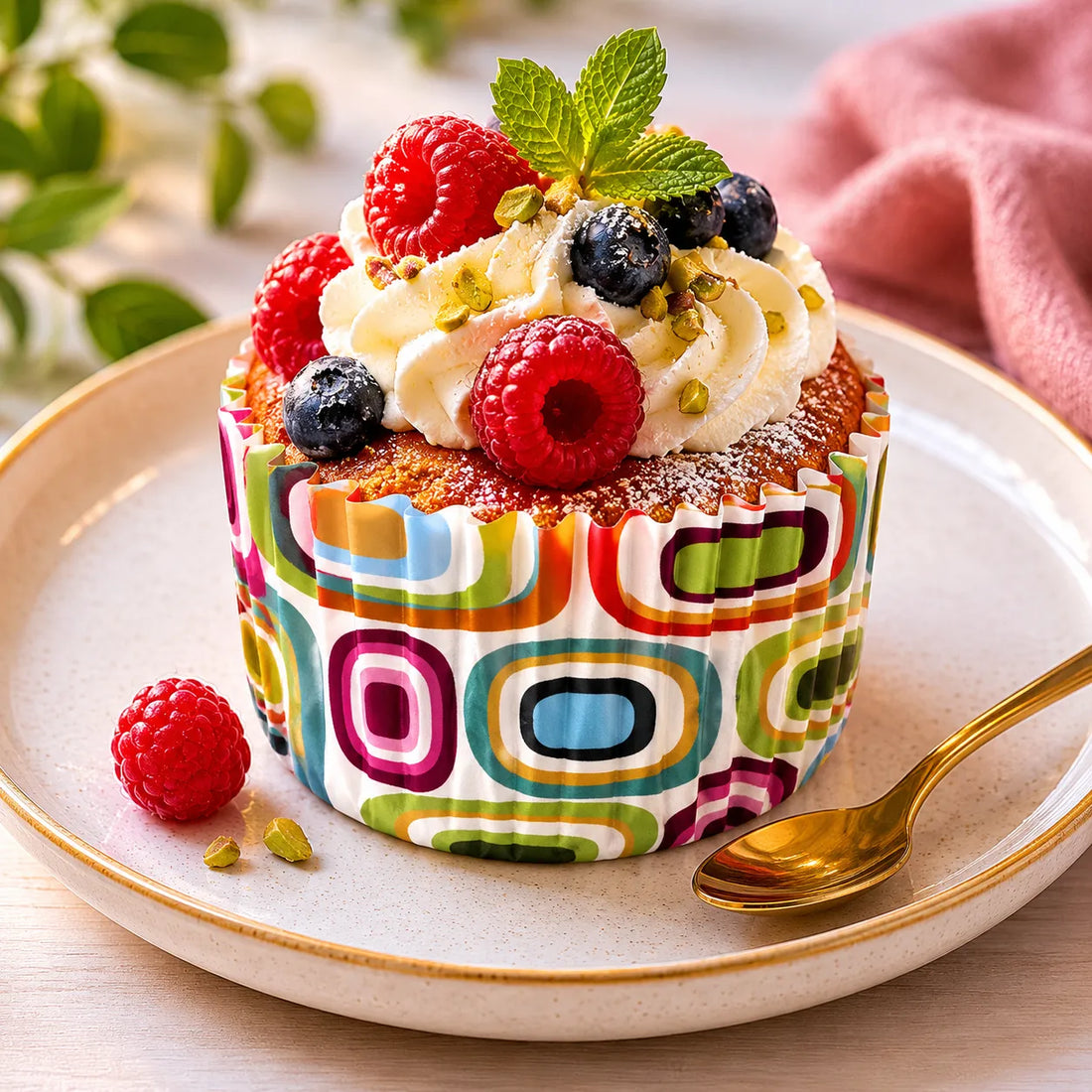 Caissette à Cupcake Papier Coloré Chic