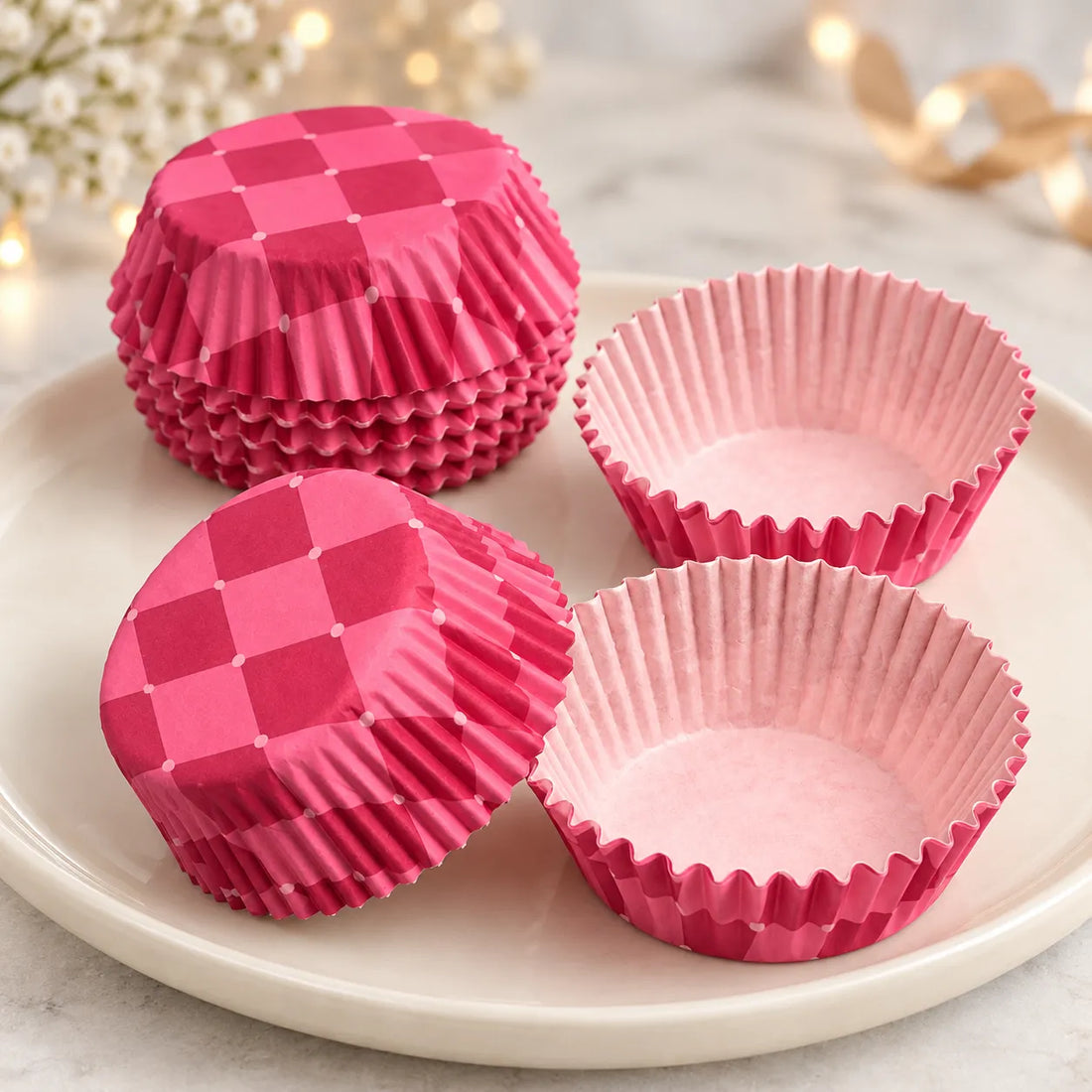 Caissette Cupcake Rose Design Minimaliste