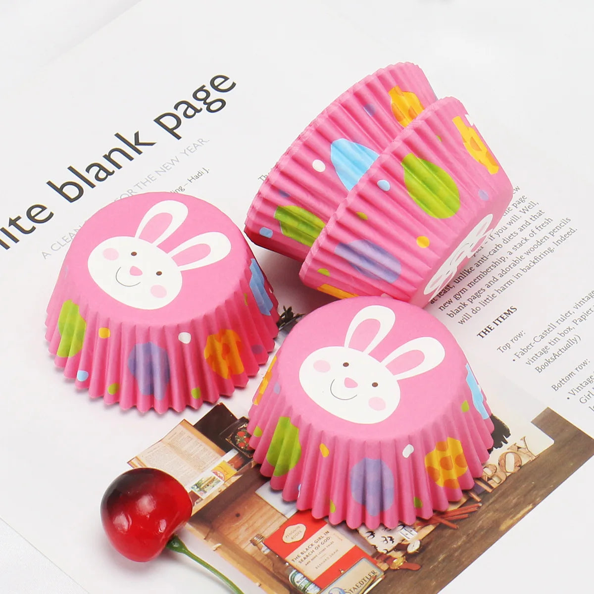 Caissette Cupcake Rose Lapin amusante