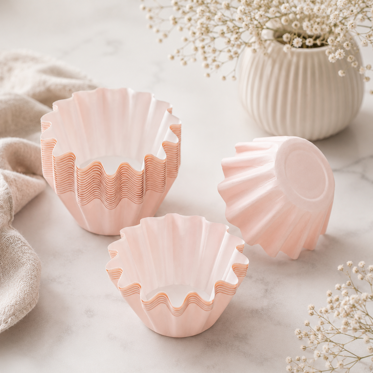 Caissette Cupcake Rose Pastel Tendre