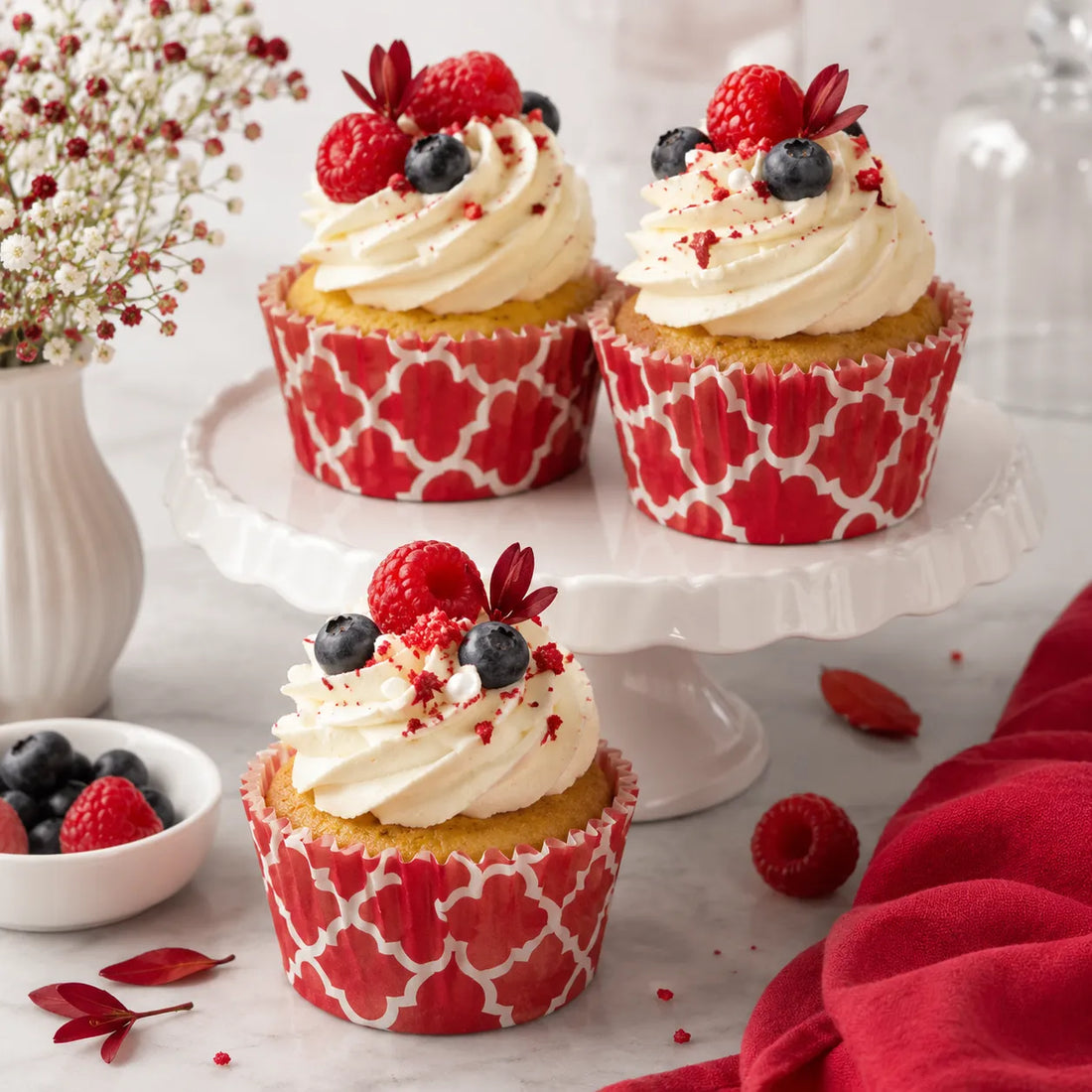 Caissette Cupcake Rouge Elégante