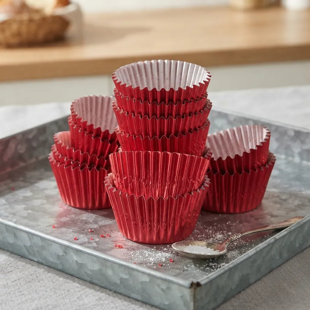 Caissette à Cupcake Rouge en Alu Moderne
