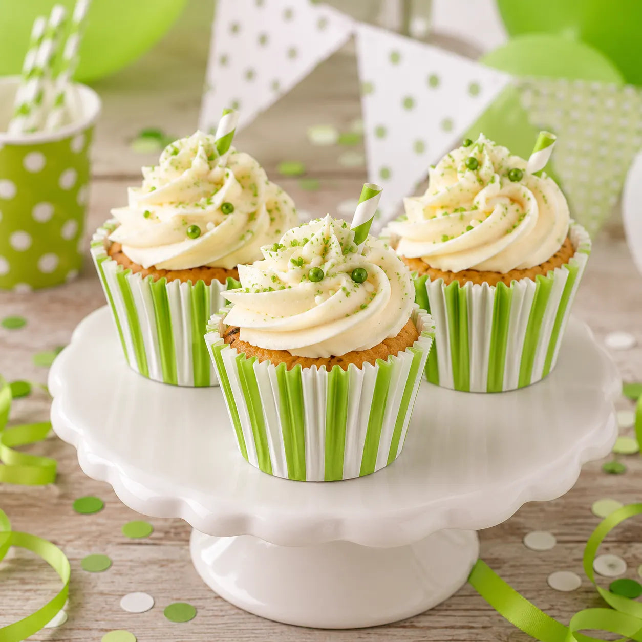 Caissette à Cupcake Vert et Blanc
