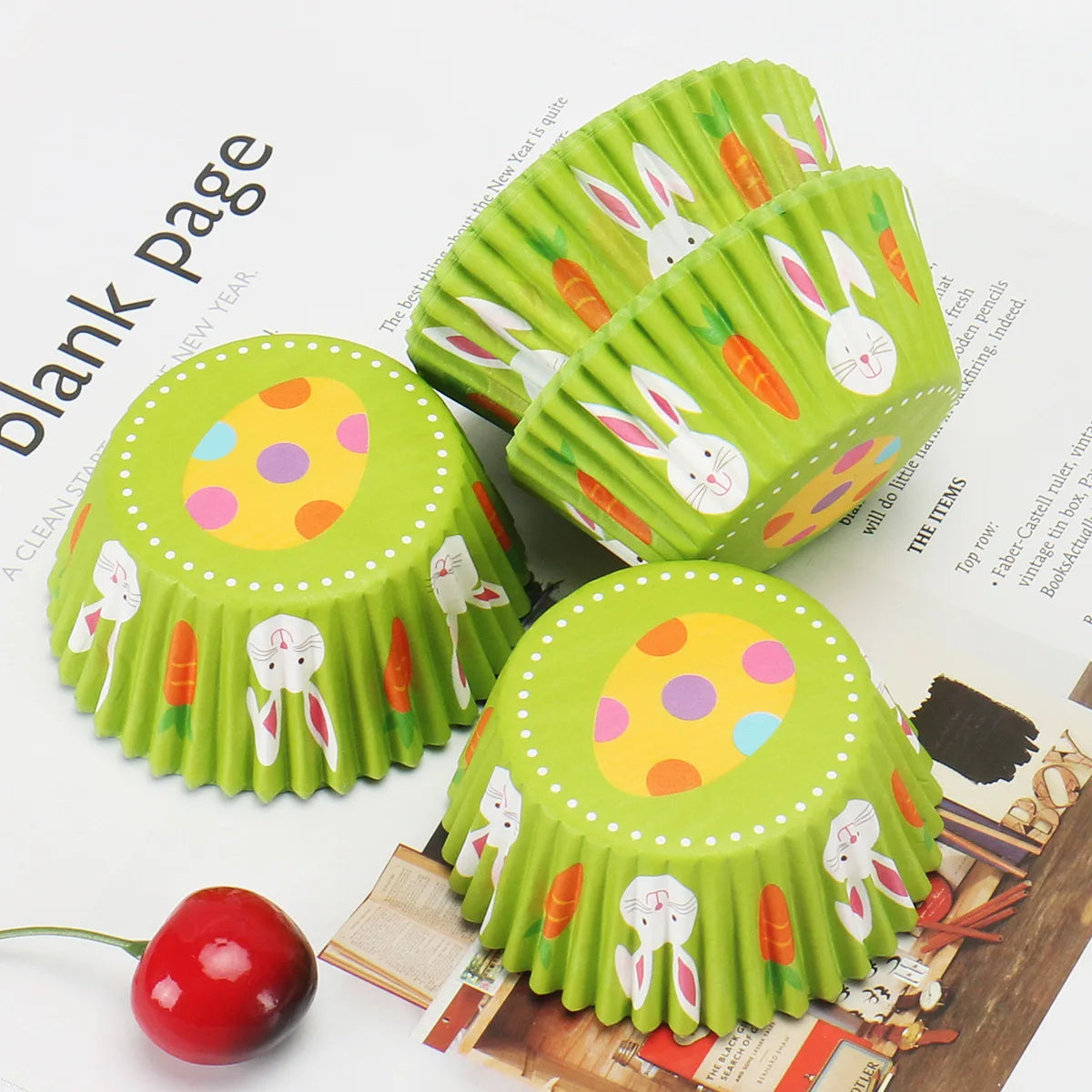 Caissette Cupcake Vert Œufs de Pâques décorative