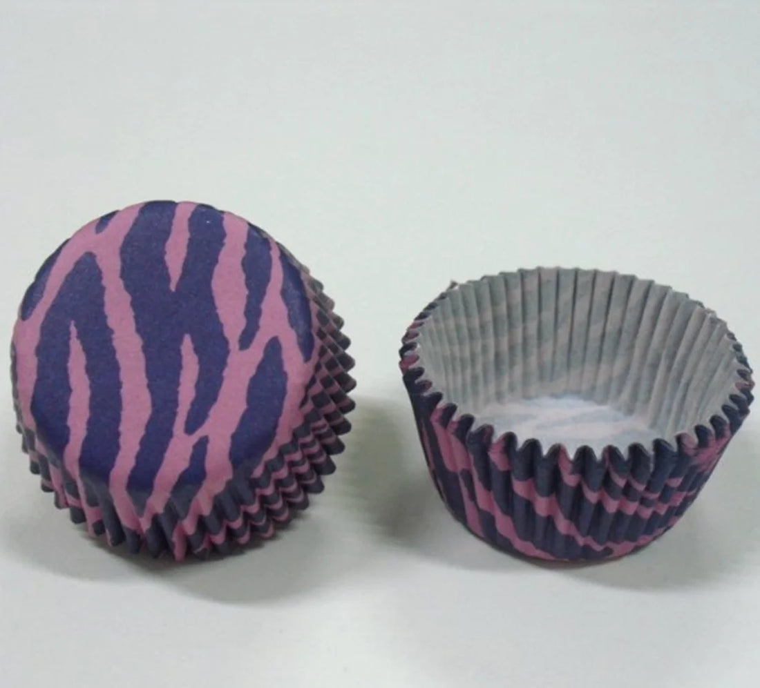 Caissette à Cupcake Violet Zèbre Minimaliste