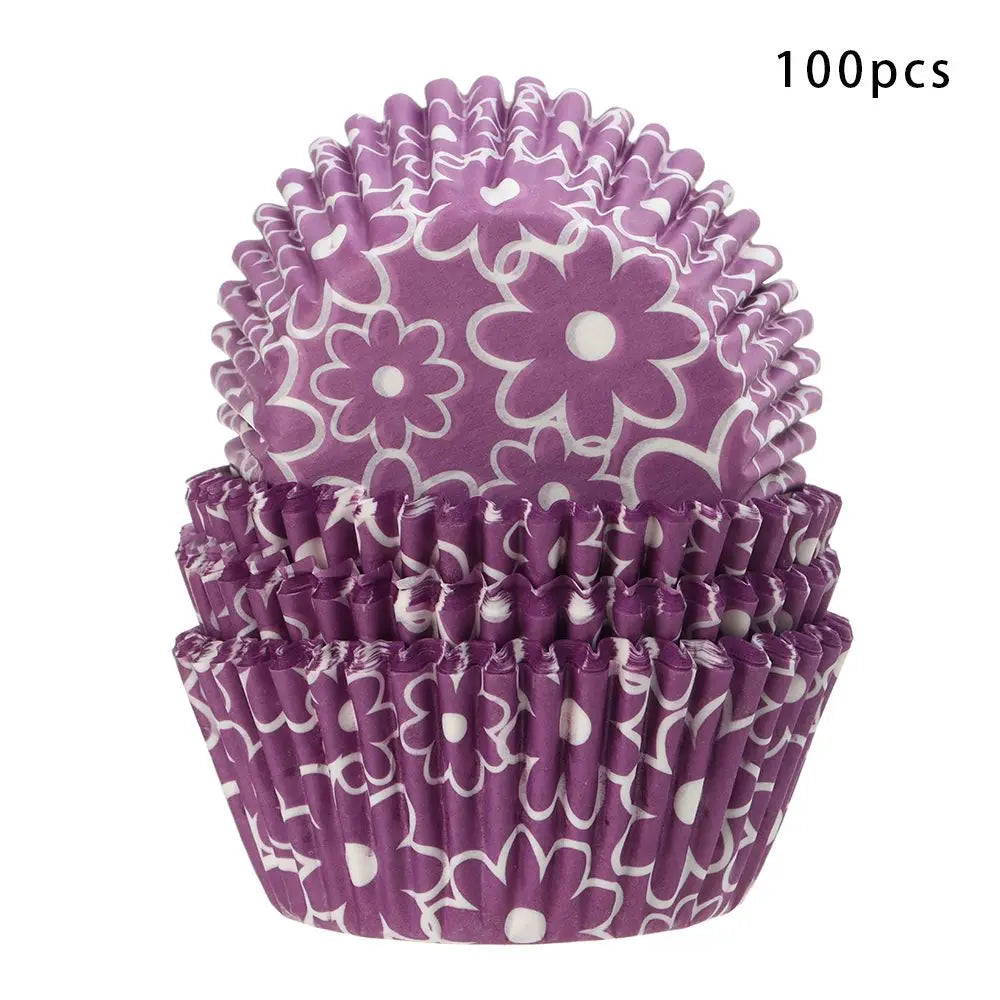 Caissette Cupcake Violette Fleurie Minimaliste