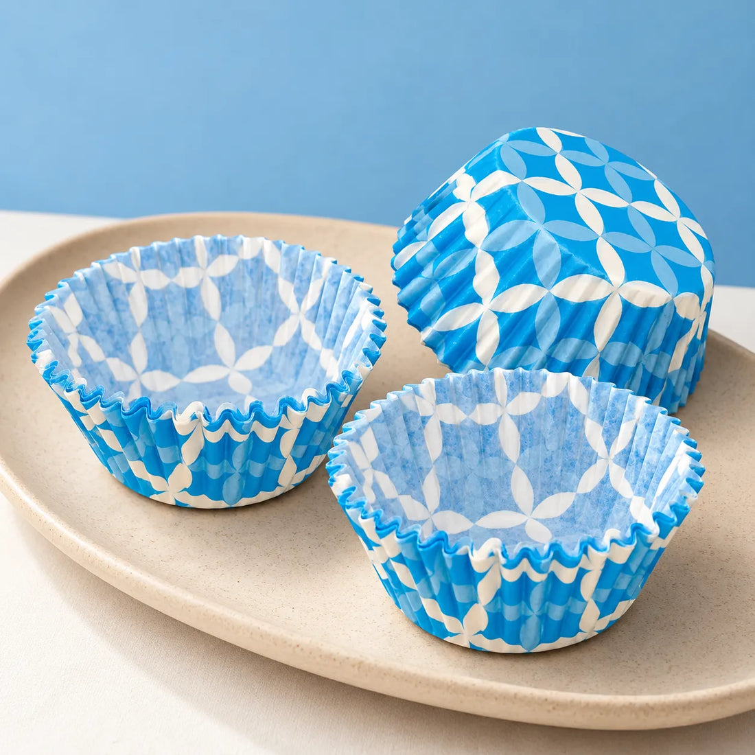 Caissette à Cupcake en Papier Bleu Unique