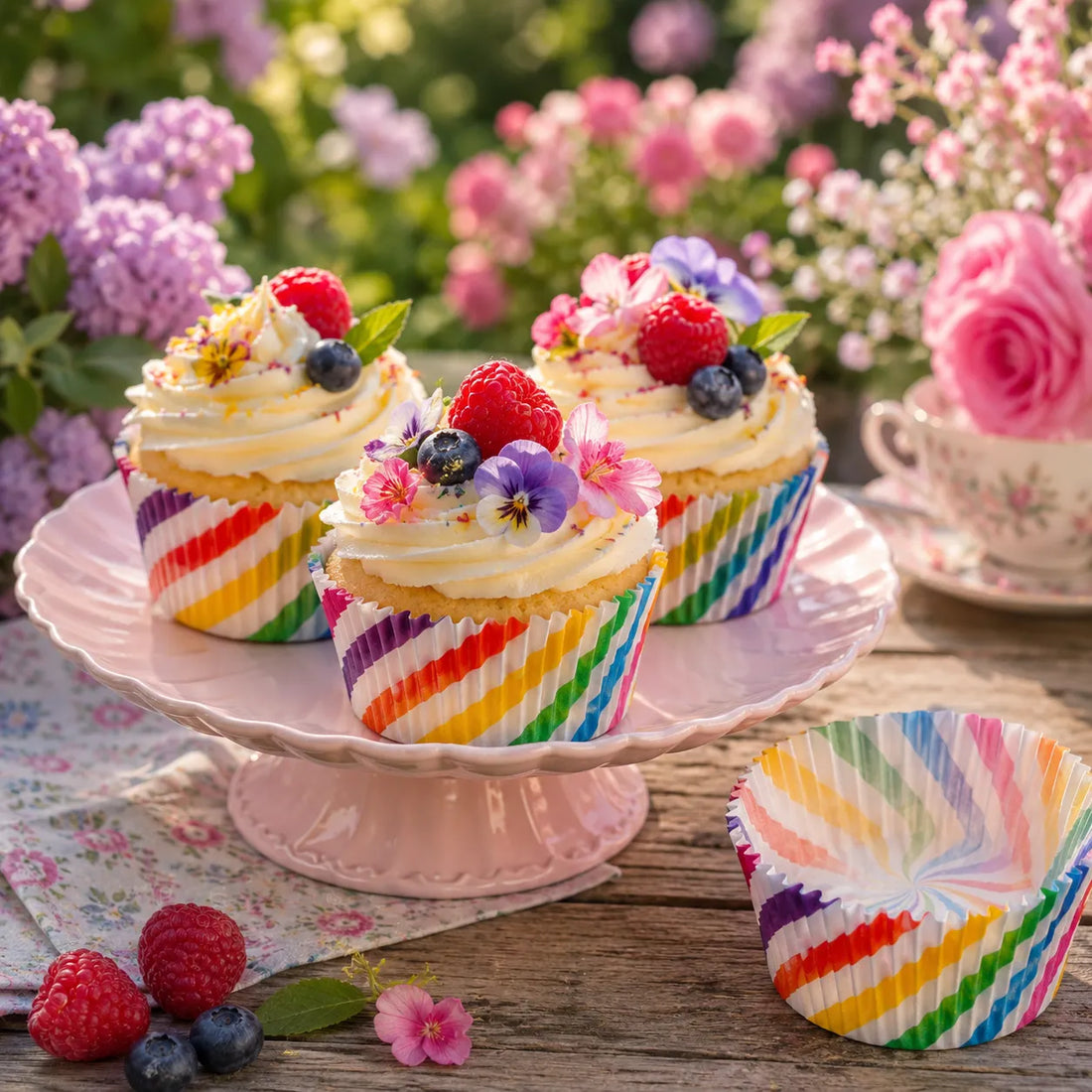 Caissette à Cupcake en Papier Multicolore joyeuse