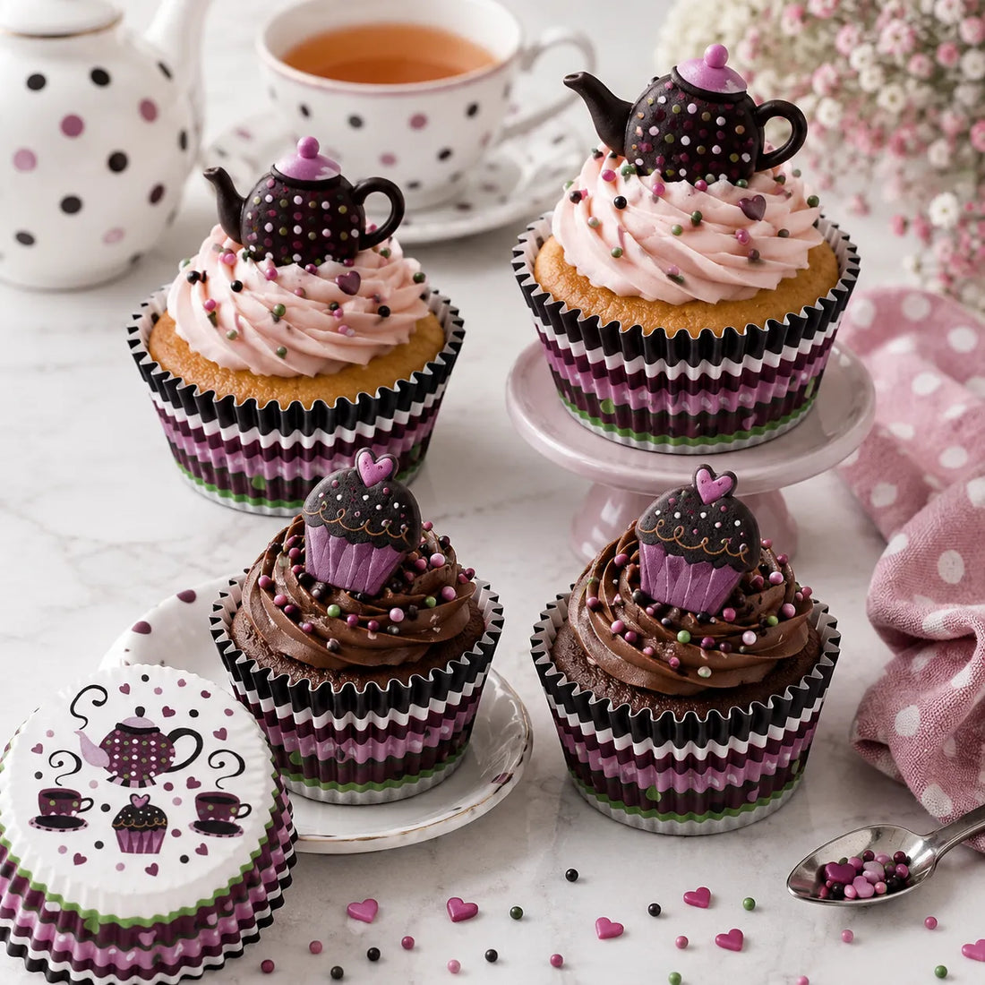Caissette Cupcake en Papier Violet 
