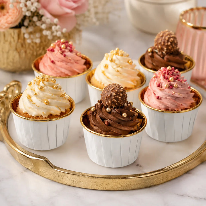 Caissette Muffin Blanc et Doré