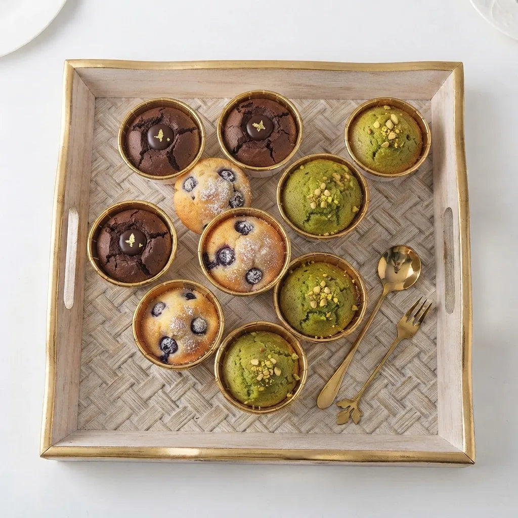 Caissette Muffin Blanc et Doré Résistant