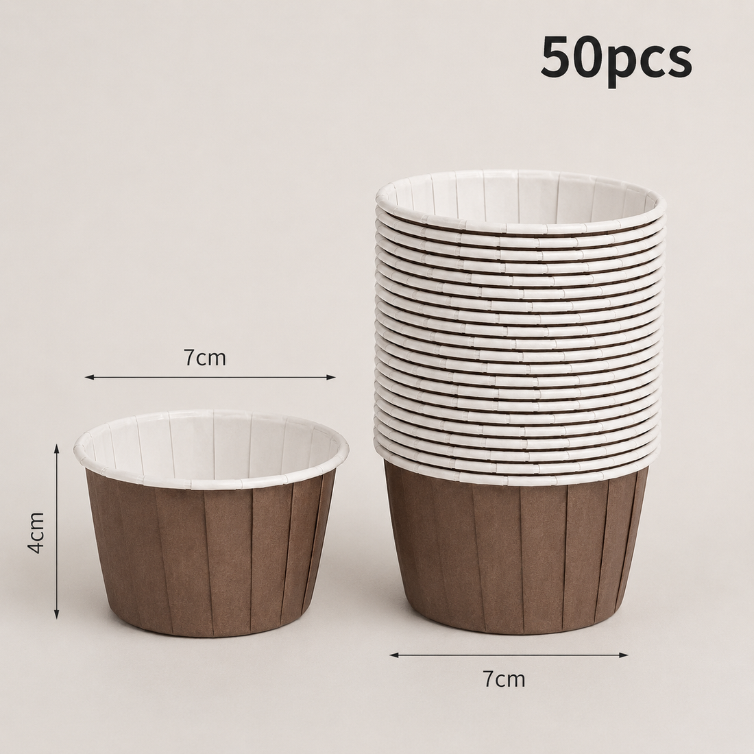 Caissette Muffin Marron en Papier Design