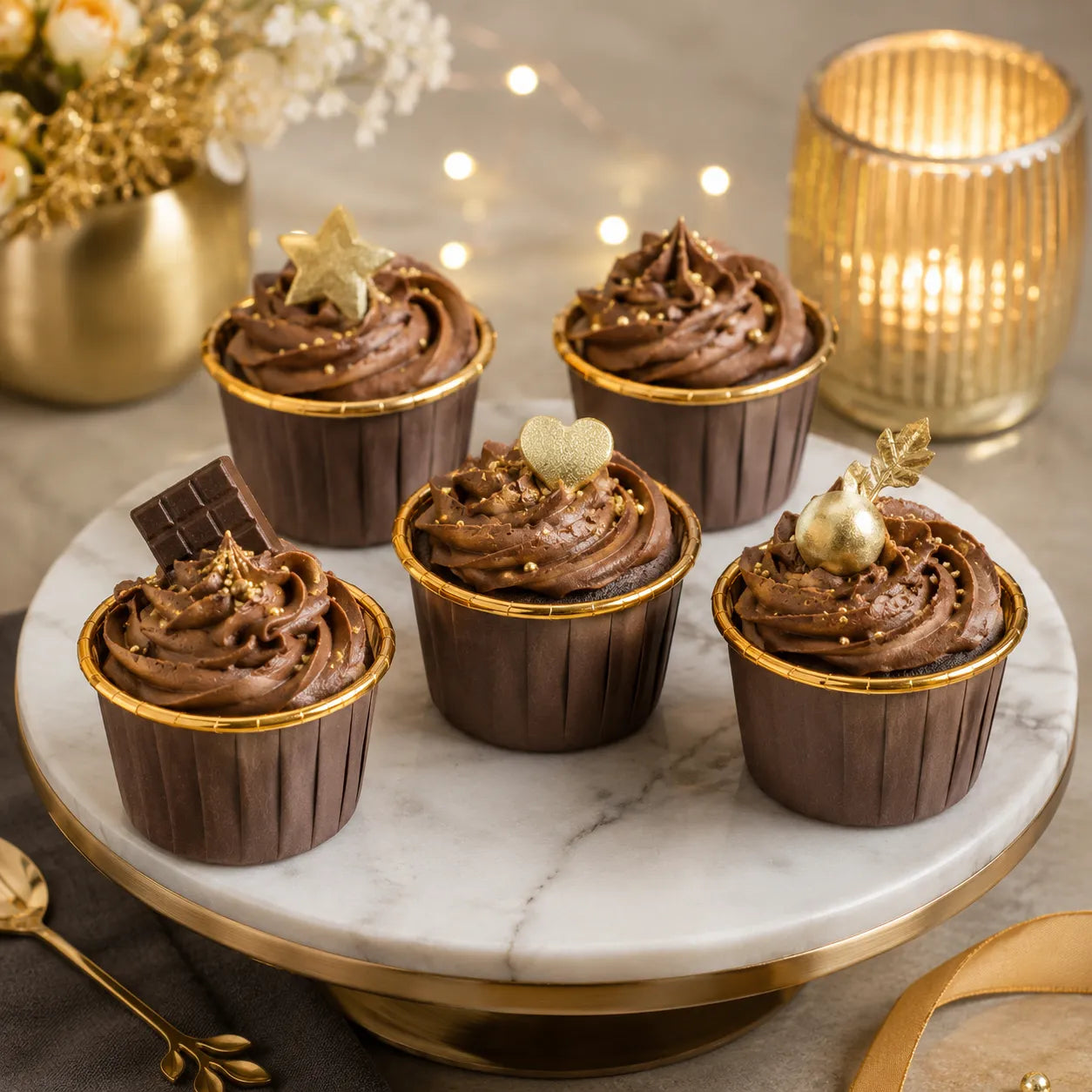 Caissette Muffin Marron et Doré