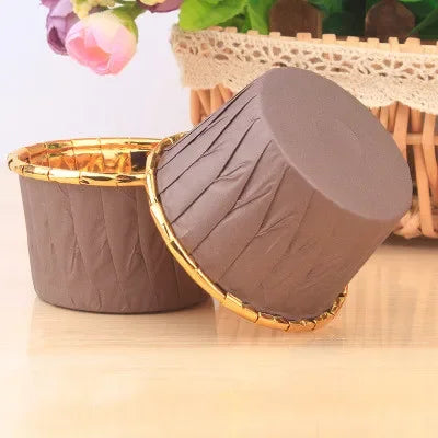 Caissette Muffin Marron et Doré Sophistiqué