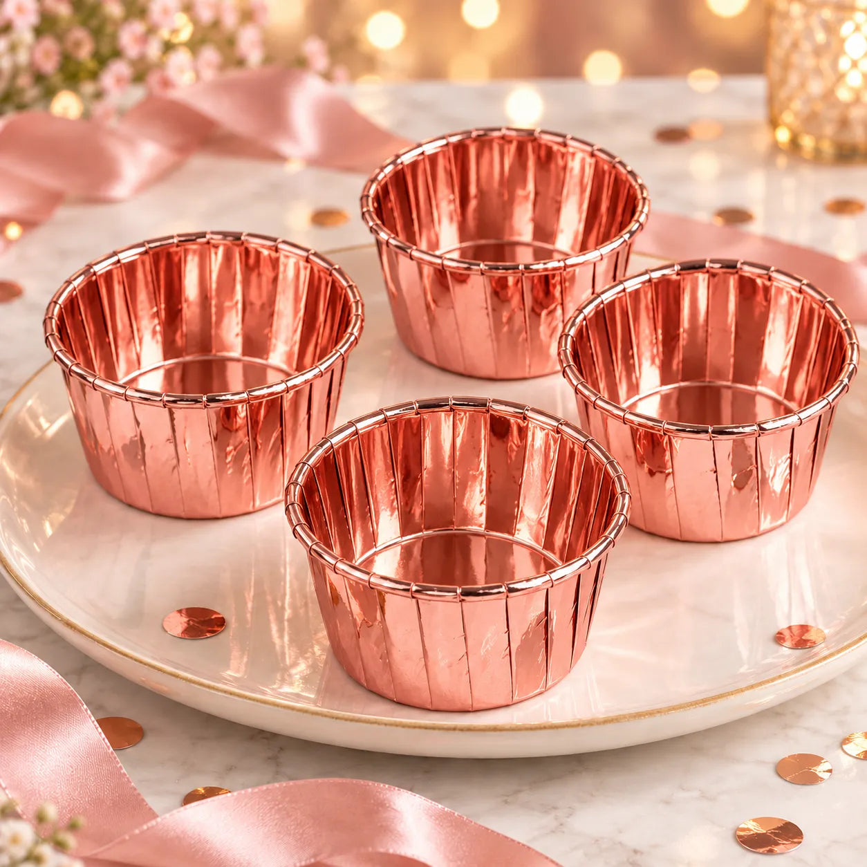 Caissette Muffin Rose Gold féminine