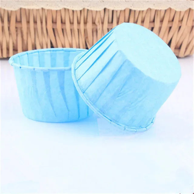 Caissette Muffin en Papier Bleu Design