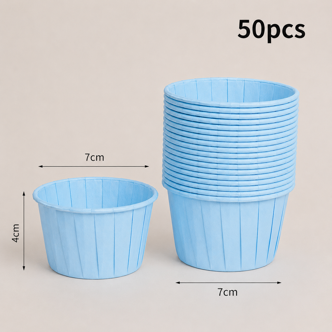 Caissette Muffin en Papier Bleu Minimaliste