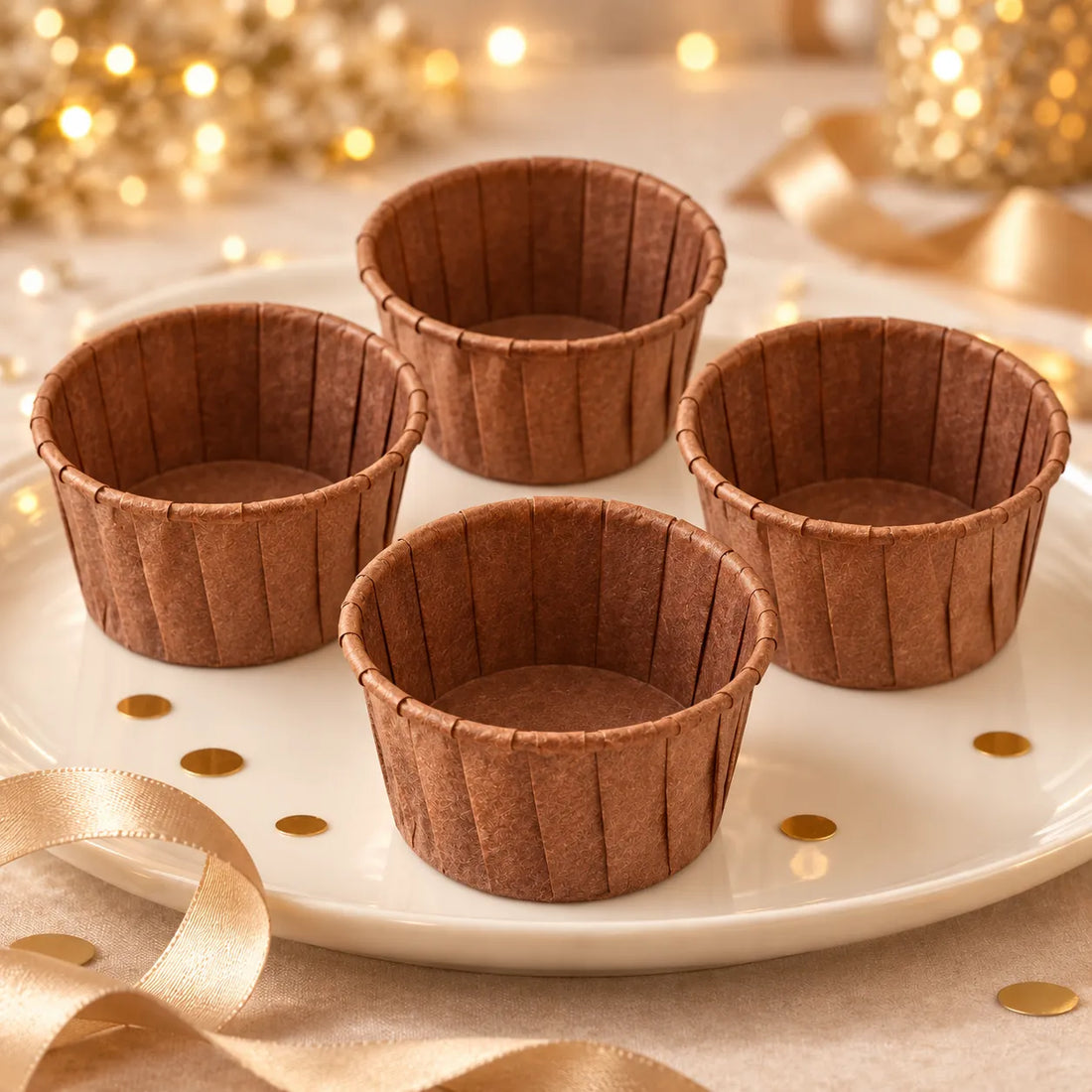 Caissette Muffin en Papier Marron bohème 