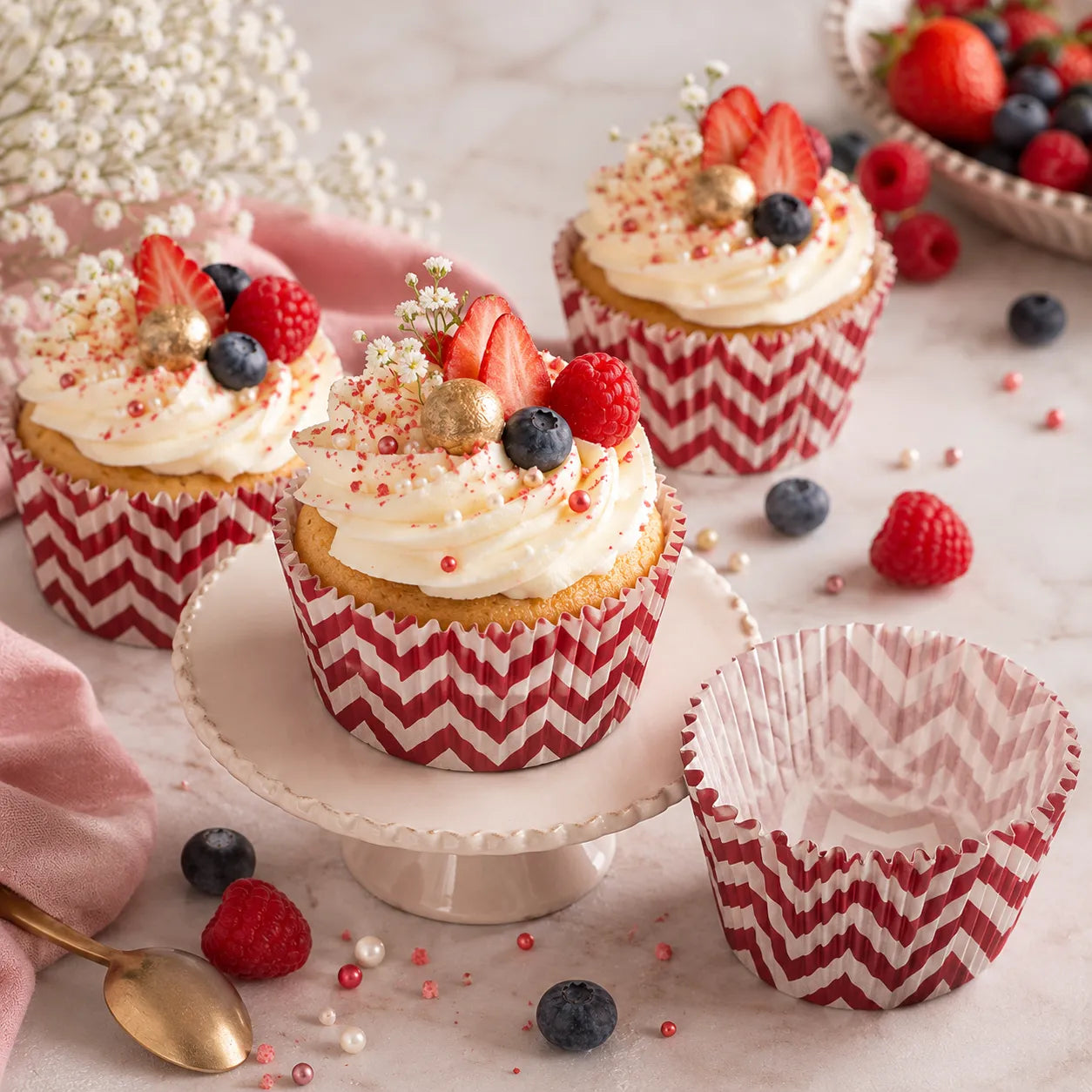 Caissette en Papier Bordeaux Pour Cupcake