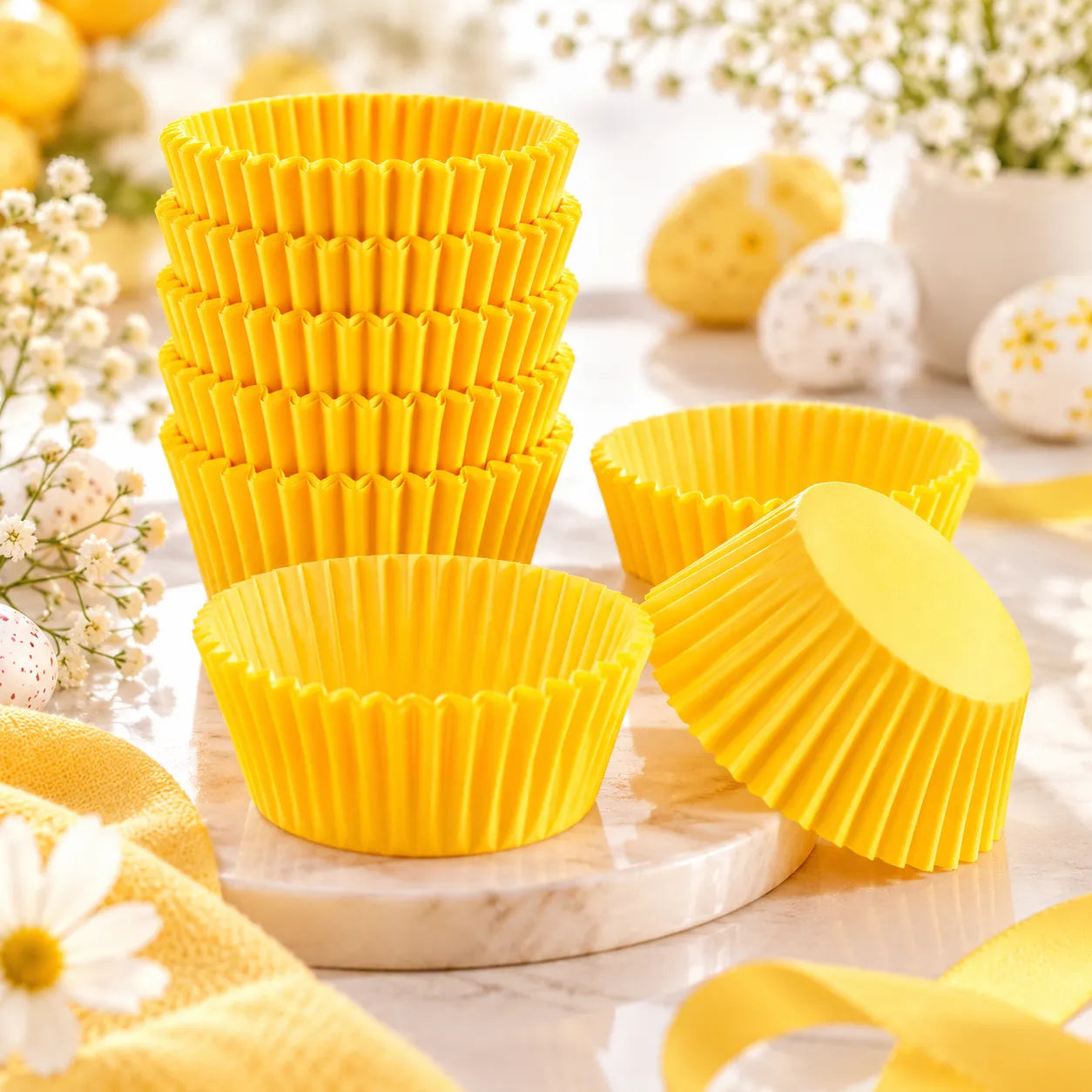 Caissette pour Cupcake Jaune de Pâques 