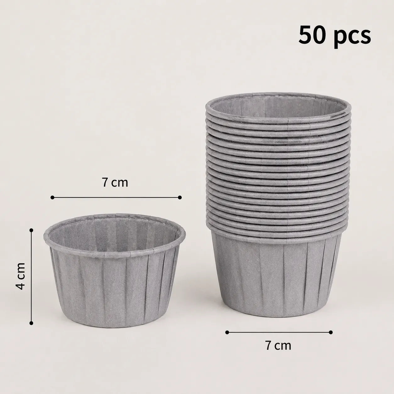 Caissette pour Muffin en Papier Gris Moderne