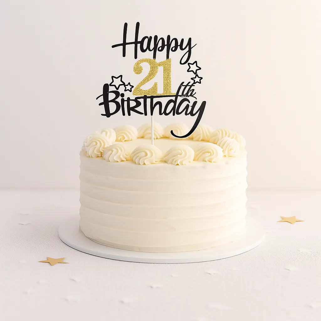 Cake Topper Anniversaire 21 Ans Chic