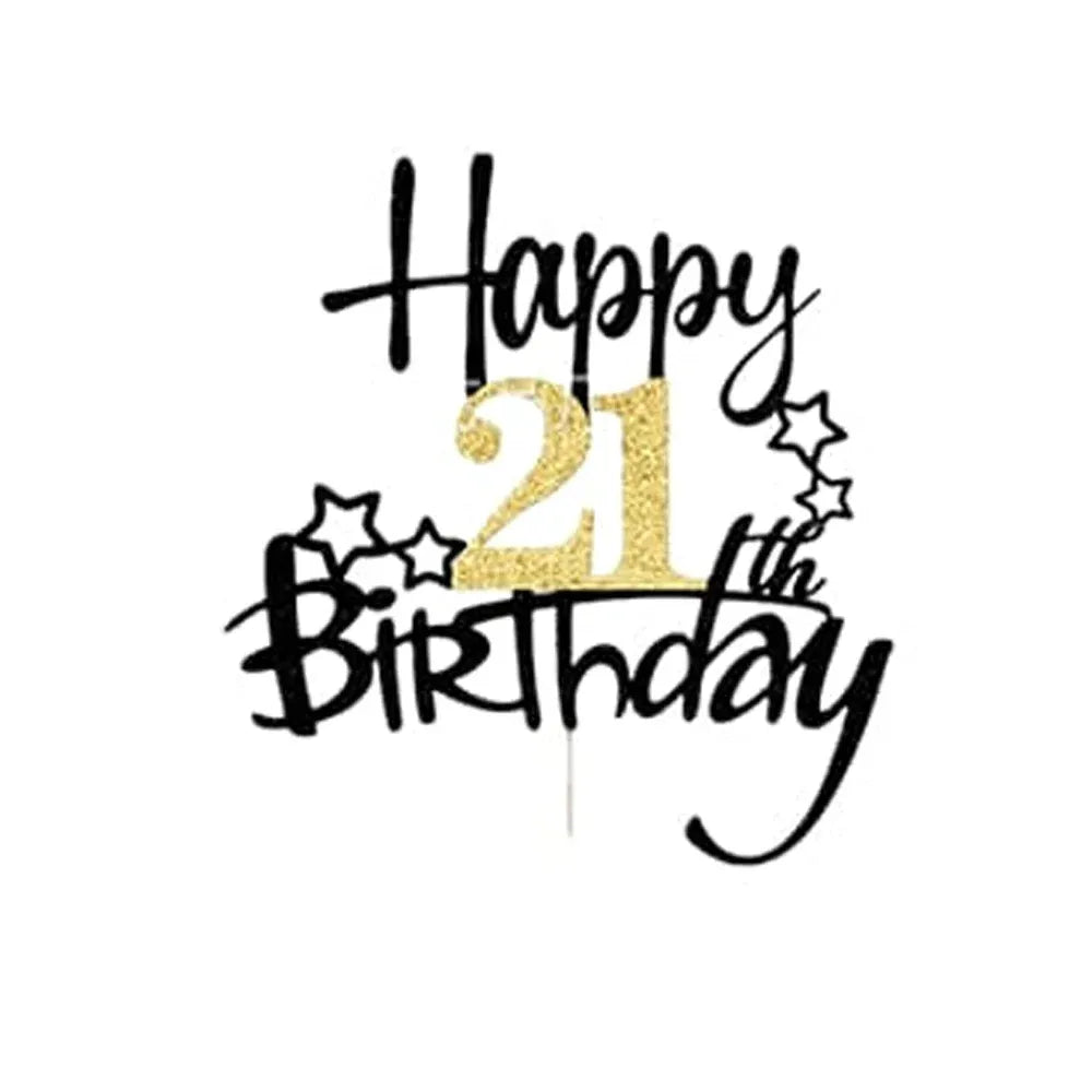 Cake Topper Anniversaire 21 Ans Elégant