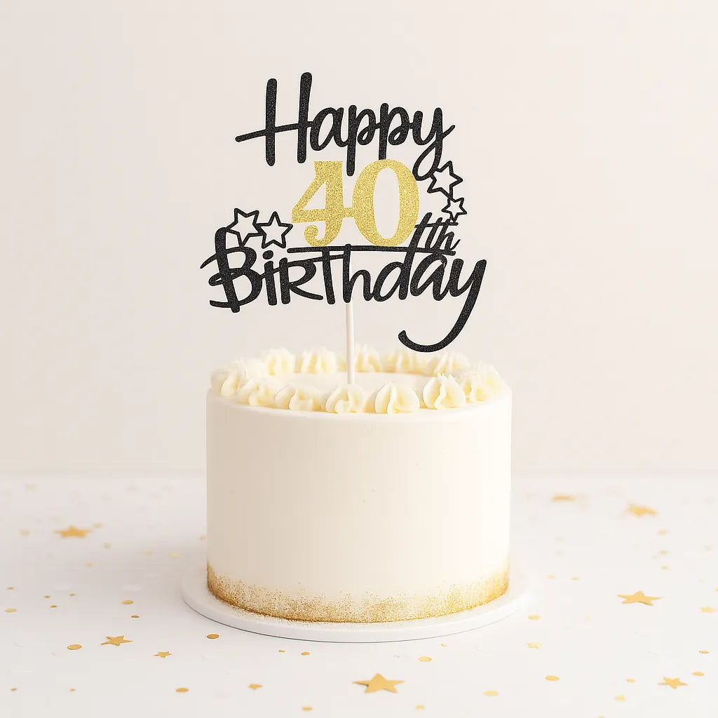 Cake Topper Anniversaire 40 Ans Chic