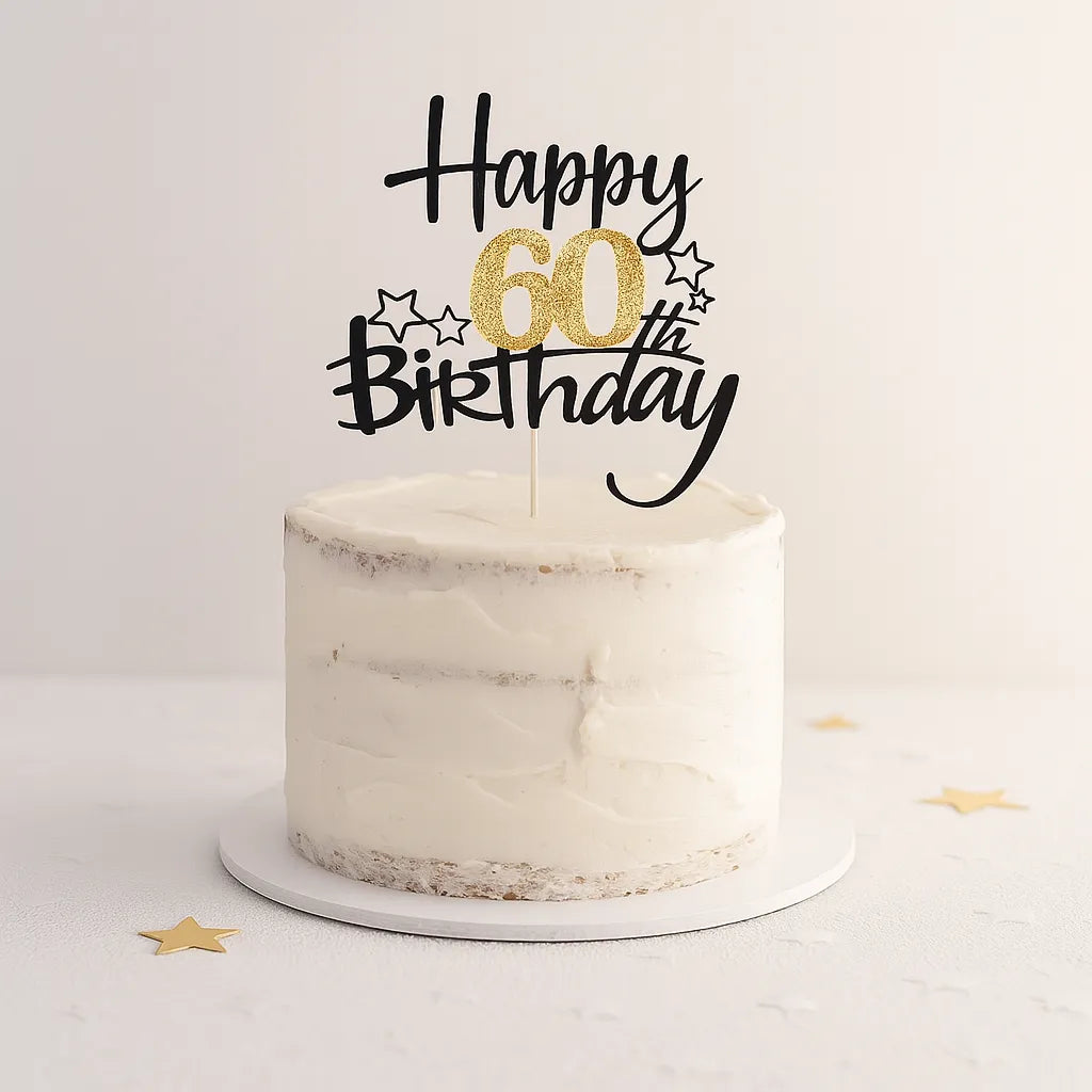 Cake Topper Anniversaire 60 Ans Chic