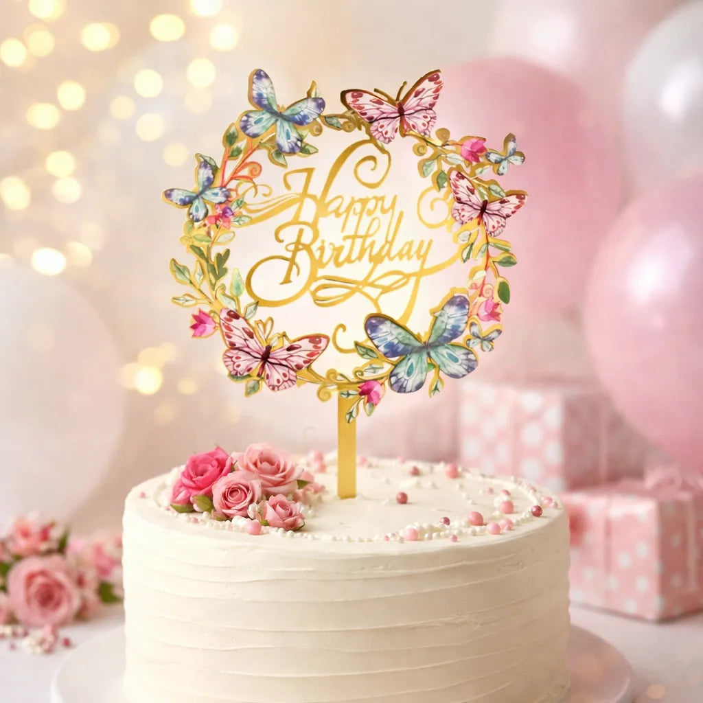 Cake Topper Anniversaire Papillons