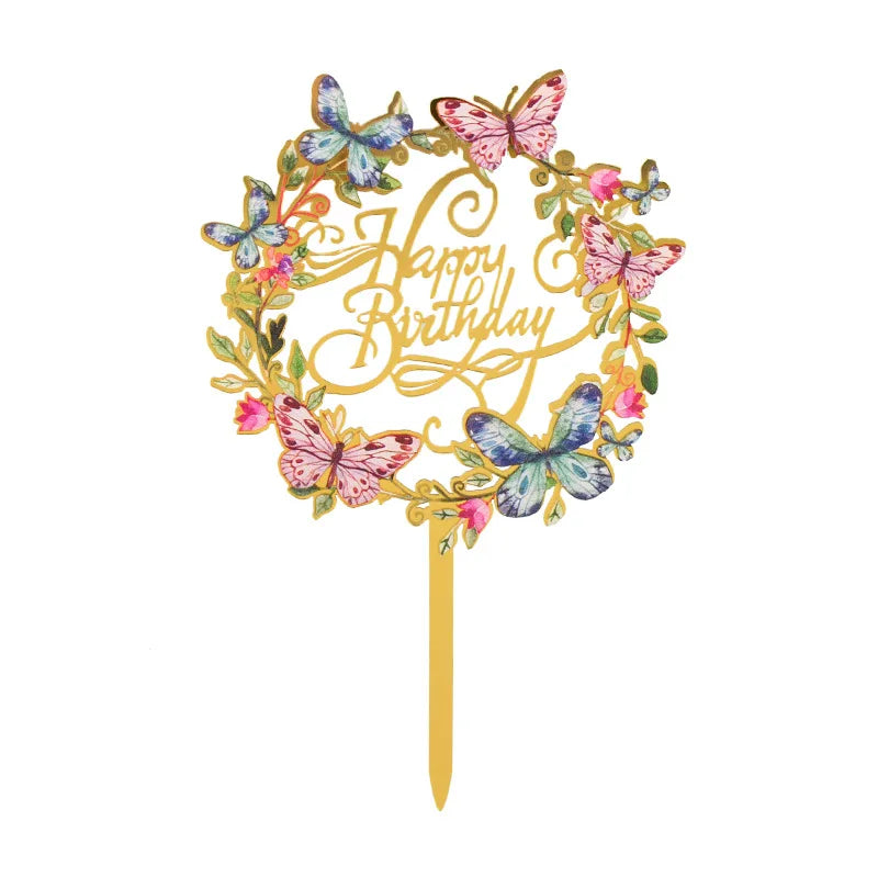 Cake Topper Anniversaire Papillons Chic